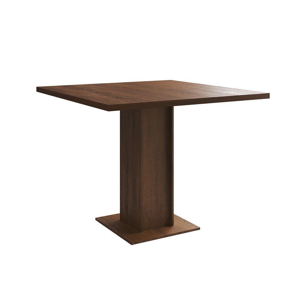 Mesa Jantar Londres Quadrada Amêndoa 90Cm 4 Cadeiras Eames Estofadas Vermelho Ferro Preto - 5