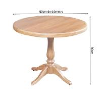 Mesa Jantar Redonda 80Cm Madalena 4 Cadeiras Paris Base Alumínio Natural - Marrom