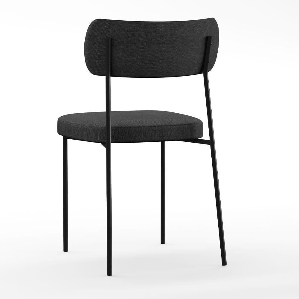 Mesa De Jantar 160cm Off White Com 6 Cadeiras Grafite - 2