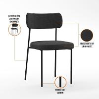 Mesa De Jantar 160cm Off White Com 6 Cadeiras Grafite - 8