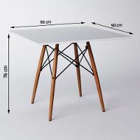 Sala De Jantar Mesa Quadrada Com 4 Cadeiras Brancas 90Cm Cor: Branco - 3