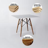 Sala De Jantar Mesa Quadrada Com 4 Cadeiras Brancas 90Cm Cor: Branco - 5