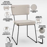 Mesa De Jantar 160cm Off White Nature Com 6 Cadeiras Cru - 8