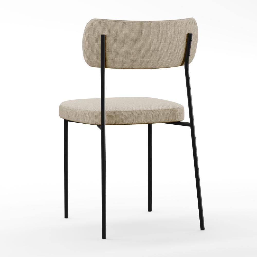 Mesa De Jantar 160cm Off White Nature Com 6 Cadeiras Bege - 2