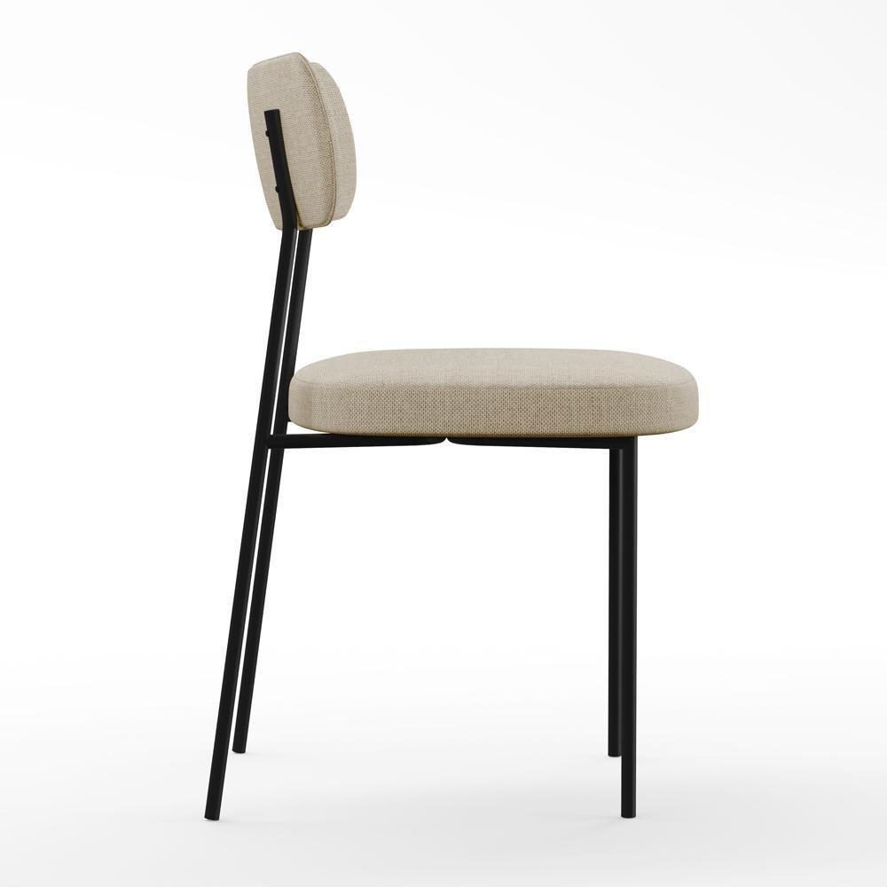 Mesa De Jantar 160cm Off White Nature Com 6 Cadeiras Bege - 4