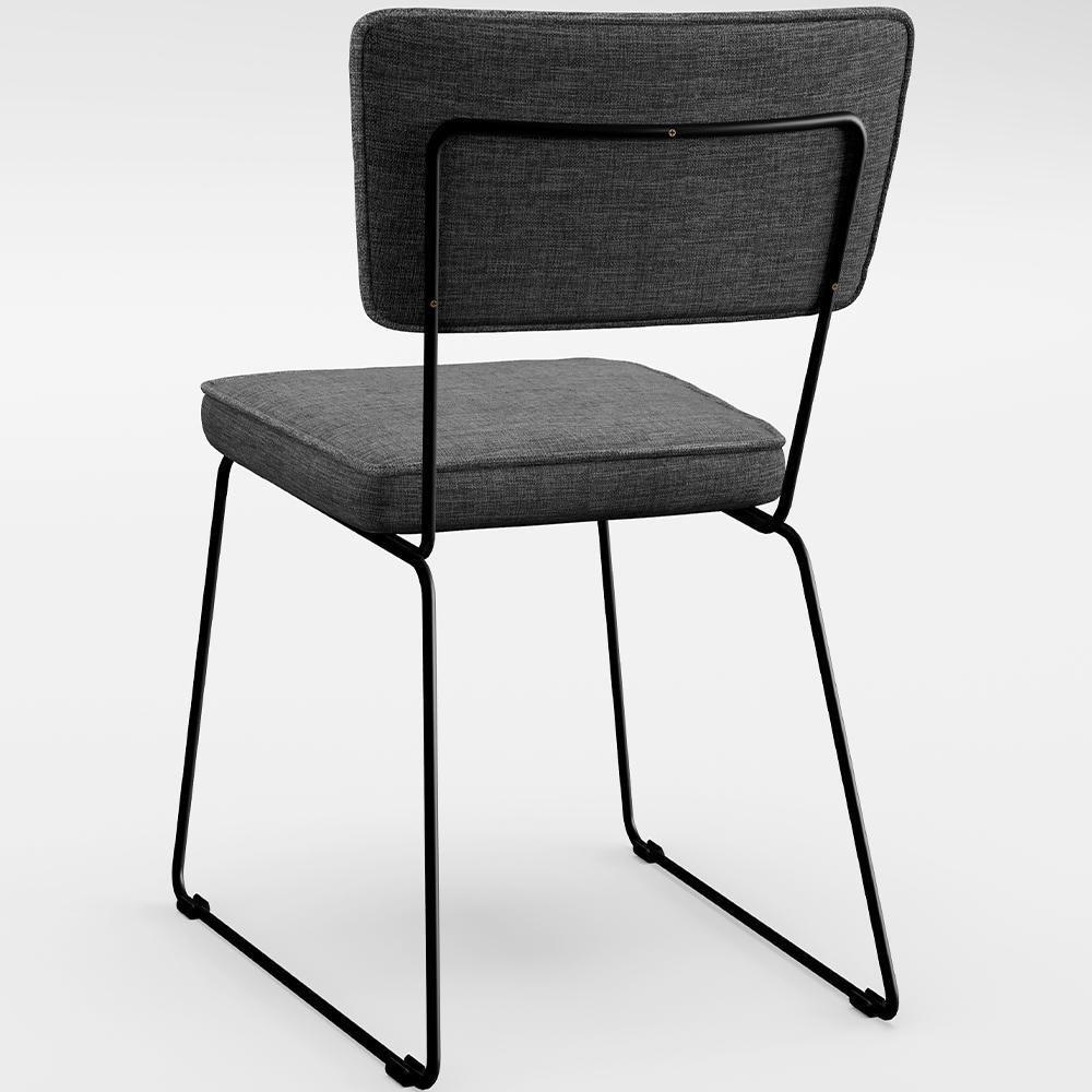 Mesa 160cm Off White Com 6 Cadeiras Preto Cinza Escuro - 2