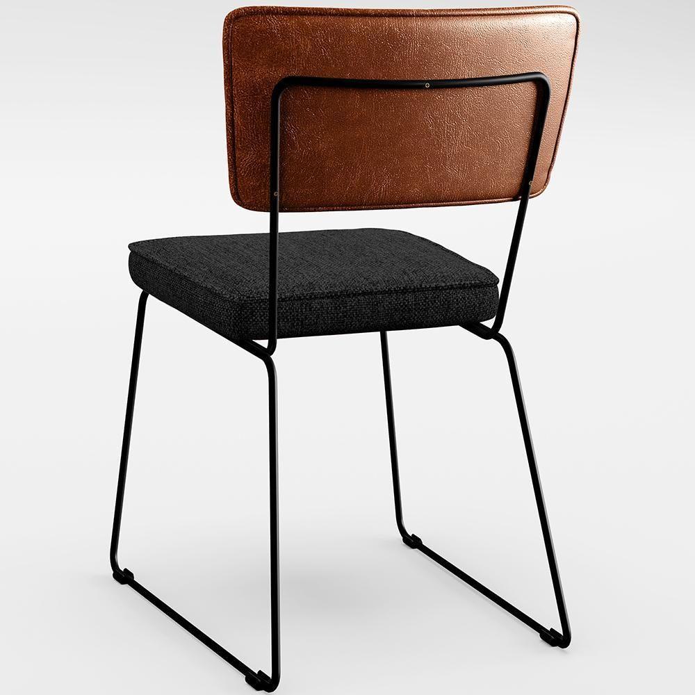 Mesa Capri 160cm Off White Com 6 Cadeiras B05 Camel Chumbo - 2