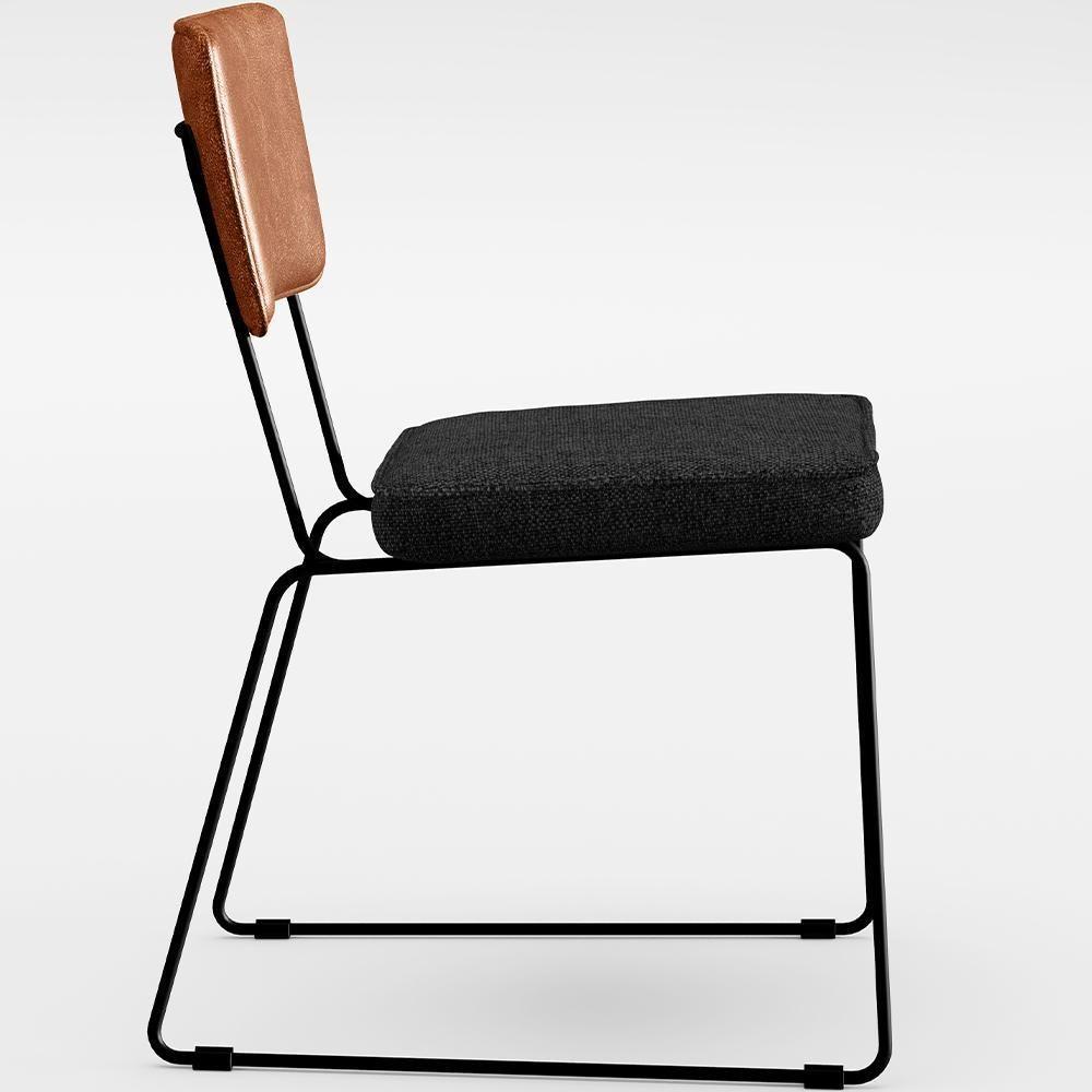 Mesa Capri 160cm Off White Com 6 Cadeiras B05 Camel Chumbo - 4