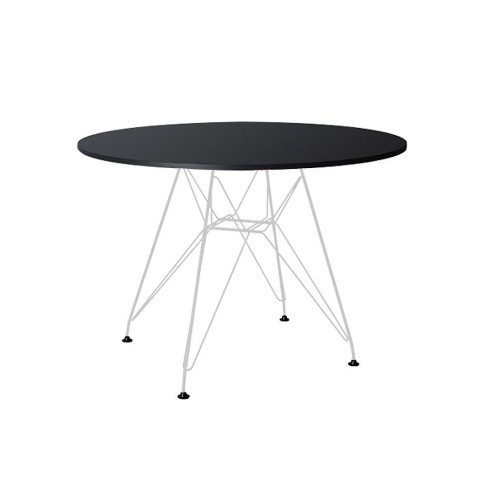 Mesa De Jantar Redonda 90Cm Preta Com 4 Poltronas Pretas Ferro Branco Cor: Branco - 5