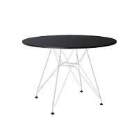 Mesa De Jantar Redonda 90Cm Preta Com 4 Poltronas Pretas Ferro Branco Cor: Branco - 5