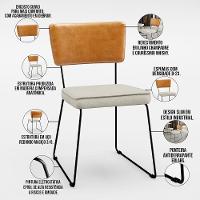 Mesa Capri 160cm Off White Com 6 Cadeiras B05 WhiChampagne - 8