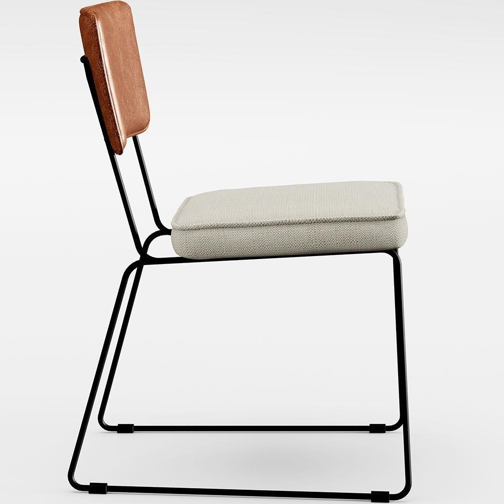 Mesa Capri 160cm Off White Com 6 Cadeiras Camel Champagne - 4