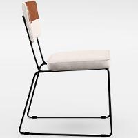 Mesa Capri 160 Cm Off White Com 6 Cadeiras Faixa Camel Cru