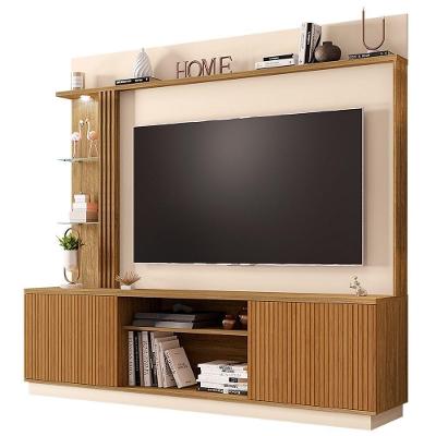 Estante Home Theater Tv Até 65 Pol. Atlanta Cinamomo/Off White/Ripado - Bechara