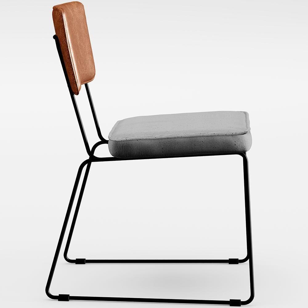 Mesa Capri 160cm Off White Com 6 Cadeiras B05 Camel Cinza - 4