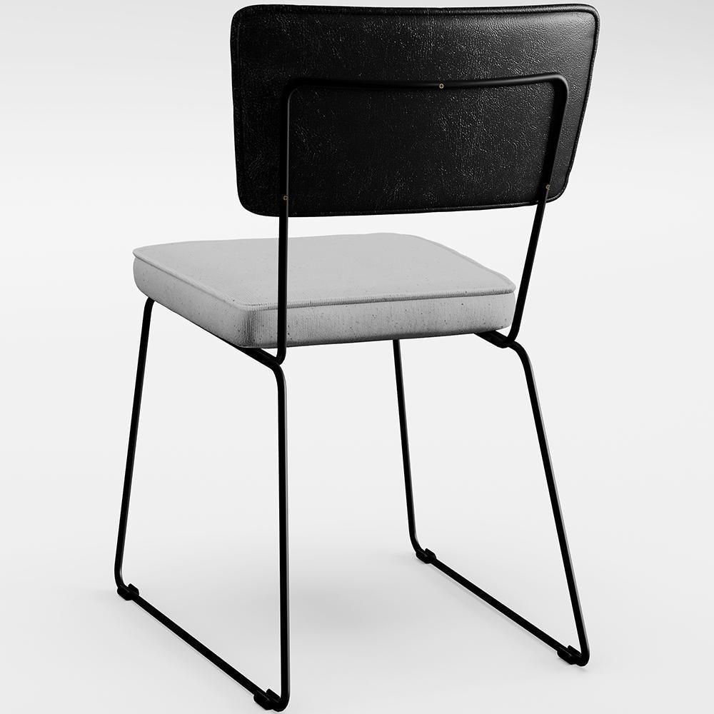 Mesa Capri 160cm Off White Com 6 Cadeiras B05 Preto Cinza - 2