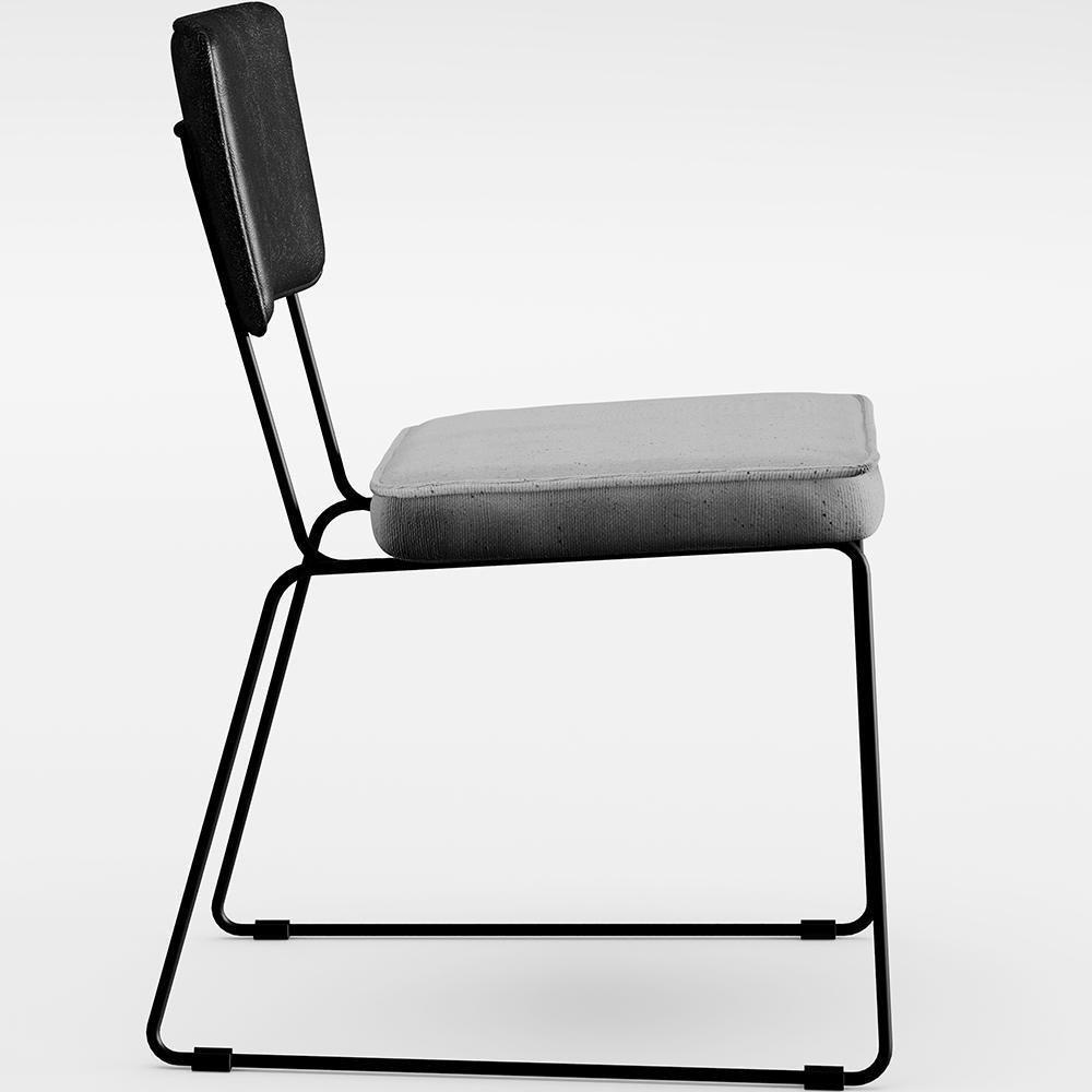 Mesa Capri 160cm Off White Com 6 Cadeiras B05 Preto Cinza - 4