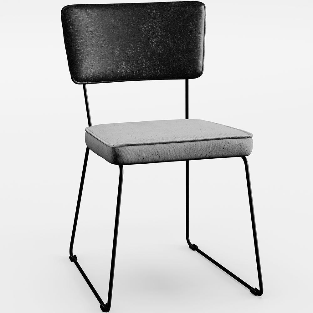 Mesa Capri 160cm Off White Com 6 Cadeiras B05 Preto Cinza - 10