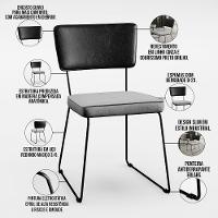 Mesa Capri 160cm Off White Com 6 Cadeiras B05 Preto Cinza - 8