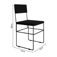 Mesa Jantar Industrial Trama 1,40X0,80M Amêndoa Com 4 Cadeiras Estofadas Vitória Preta - 10