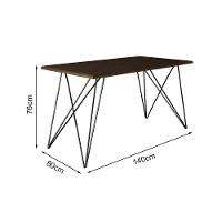 Mesa Jantar Industrial Trama 1,40X0,80M Amêndoa Com 4 Cadeiras Estofadas Vitória Bege E Preta - 2