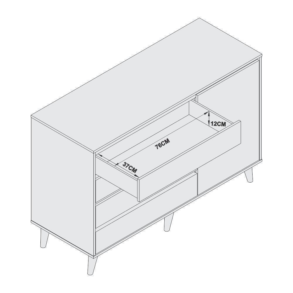 Cômoda Infantil 4 Gavetas Com Fraldário Gran Lorena Branco Fosco Carolina Baby - 2