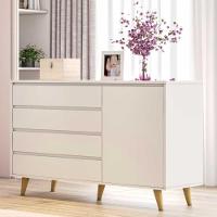 Cômoda Infantil 4 Gavetas Com Fraldário Gran Lorena Branco Fosco Carolina Baby - 1