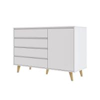 Cômoda Infantil 4 Gavetas Com Fraldário Gran Lorena Branco Fosco Carolina Baby - 6