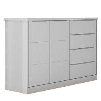 Cômoda Infantil 2 Portas 4 Gavetas Lua P04 Cinza - Mpozenato - 1