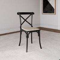 Conjunto Mesa De Jantar Elen Com 6 Cadeiras Katrina Base Preta E Tampo Amêndoa 150Cm - Marrom