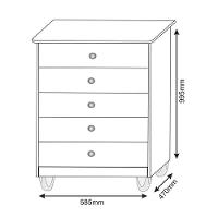 Cômoda Infantil Vitória Com 5 Gavetas Para Quarto Bebê - 2