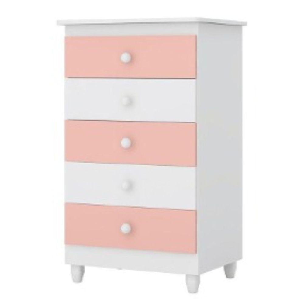 Cômoda Infantil Vitória Com 5 Gavetas Para Quarto Bebê - 1