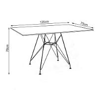 Conjunto De Mesa De Ferro Preto Tampo Branco 120X75 4 Cadeiras Ferro Preta Assento Bran
