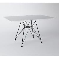 Conjunto De Mesa De Ferro Preto Tampo Branco 120X75 4 Cadeiras Ferro Preta Assento Bran - 7