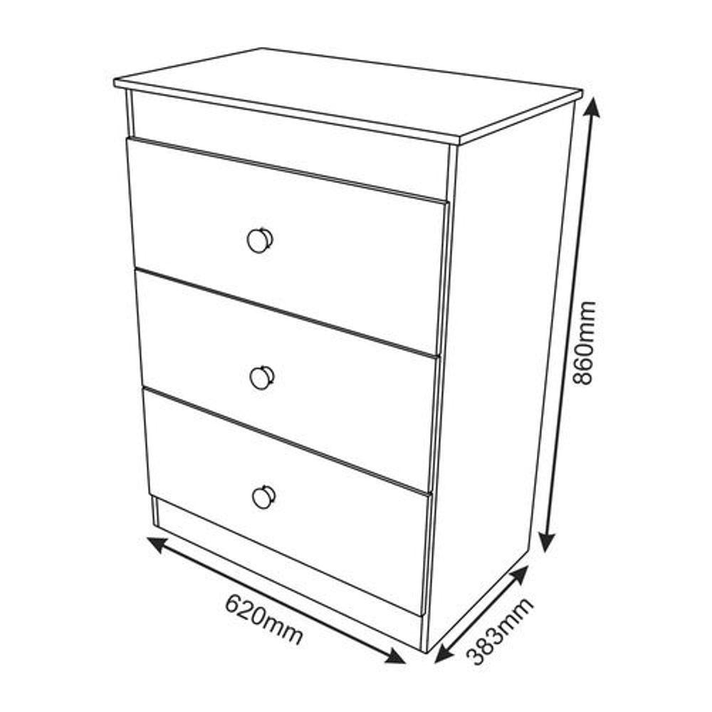 Cômoda Infantil Ternura 3 Gavetas Branco Rosê Flex - 4