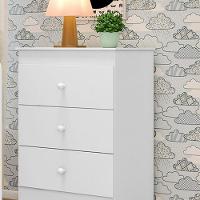 Cômoda Infantil Ternura 3 Gavetas Branco Rosê Flex - 9