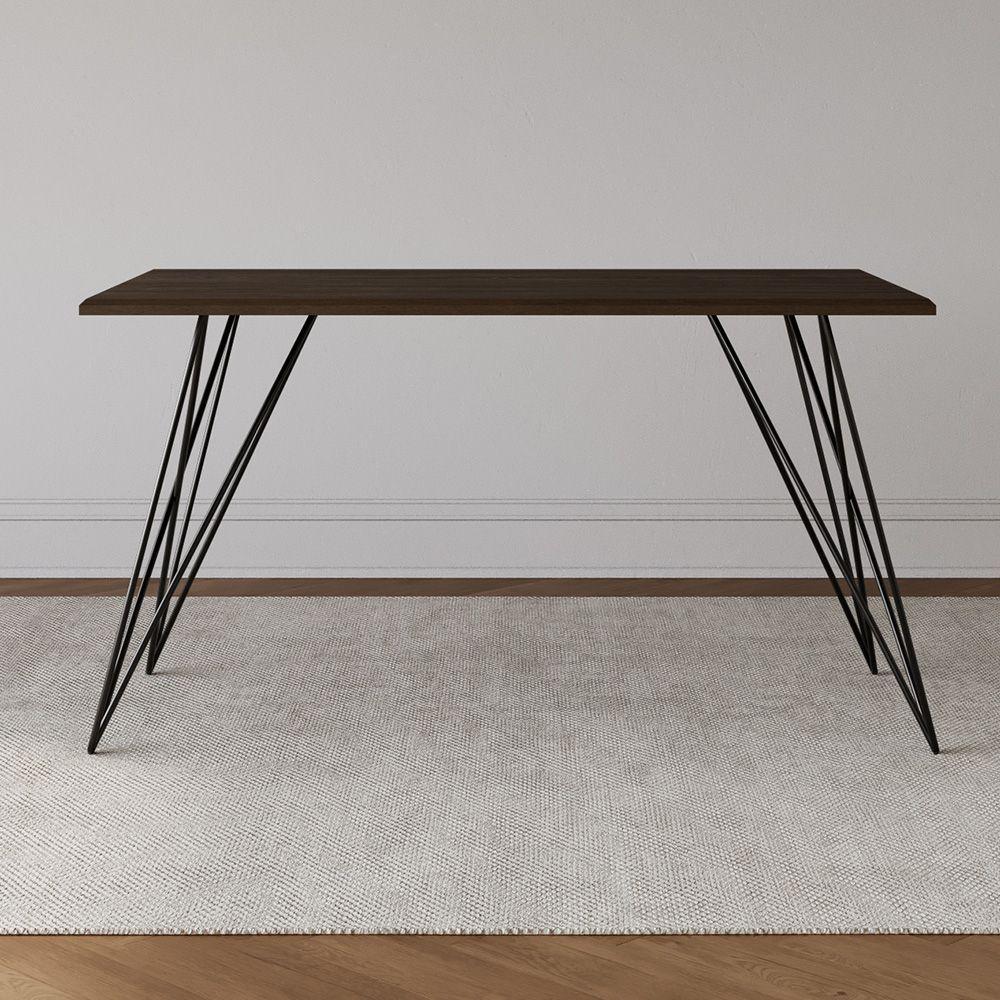 Conjunto Mesa De Jantar 6 Cadeiras Katrina Preto Trama Premium Amêndoa 150 Cm - Preto - 5