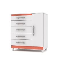 Cômoda Sapateira Infantil 1 Porta 5 Gavetas Branco - 4