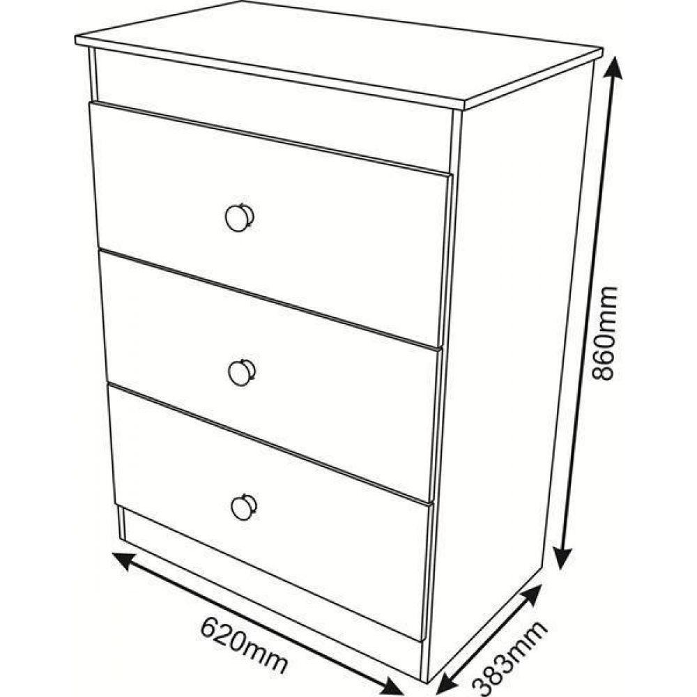 Cômoda Infantil Ternura 3 Gavetas Nature Branco - 2