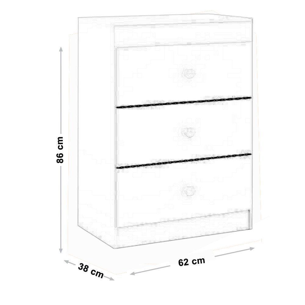 Cômoda Infantil Ternura 3 Gavetas Nature Branco - 5