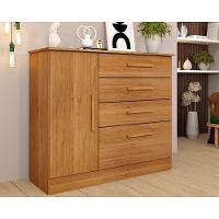 Cômoda Juvenil Chicago c/ 1 Porta e 4 Gavetas Cinamomo - Tcil Móveis - 1