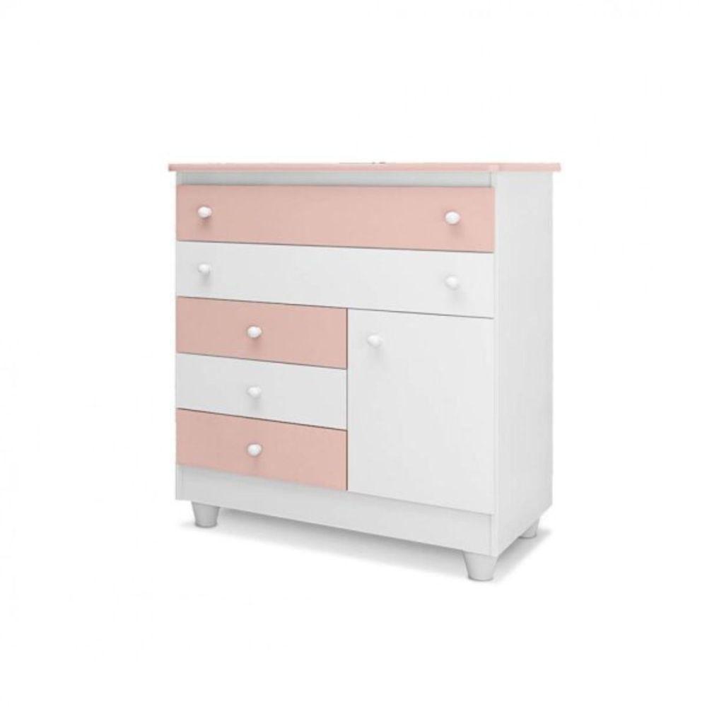 Cômoda Infantil Adhara Com 5 Gavetas E 1 Porta Para Quarto - 1