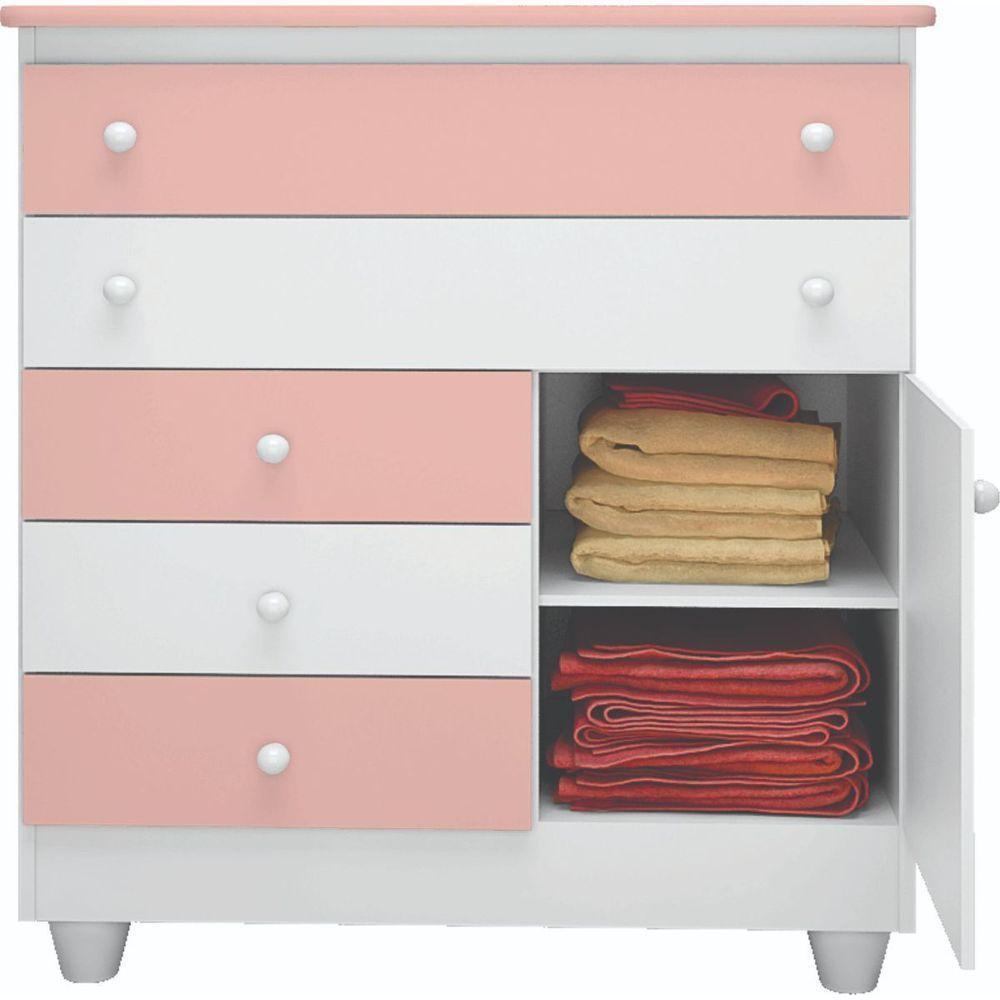 Cômoda Infantil Adhara Com 5 Gavetas E 1 Porta Para Quarto - 3