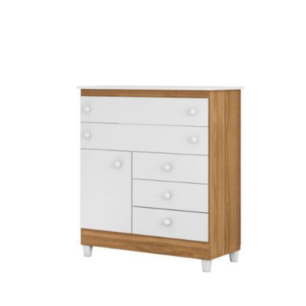 Cômoda Infantil Adhara Com 5 Gavetas E 1 Porta Para Quarto - 1