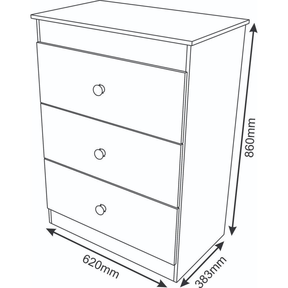 Cômoda Infantil Ternura Com 3 Gavetas Quarto Infantil - 2