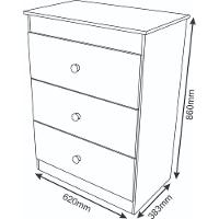 Cômoda Infantil Ternura Com 3 Gavetas Quarto Infantil - 2