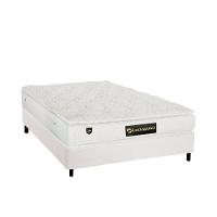 Cama Box Casal: Colchão Molas Ensacadas Luckspuma MasterPocket Lucksfaction Plus + Base CRC Courano White(138x188) - 1
