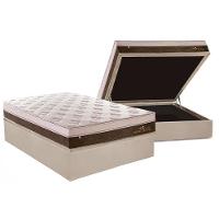 Cama Box Baú Casal: Colchão Molas Ensacadas Plumatex MasterPocket Personalle + Base CRC Suede Clean(138x188) - 1