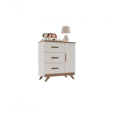 Cômoda Infantil 3 Gav 1 Porta Off White Carvalho Maya Canaã