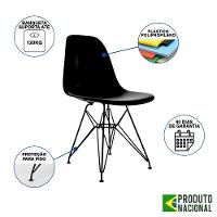Mesa Industrial Base Ferro Preto Tampo 137X90 Amêndoa 4 Cadeiras Ferro Preto Assento Preto Marrom